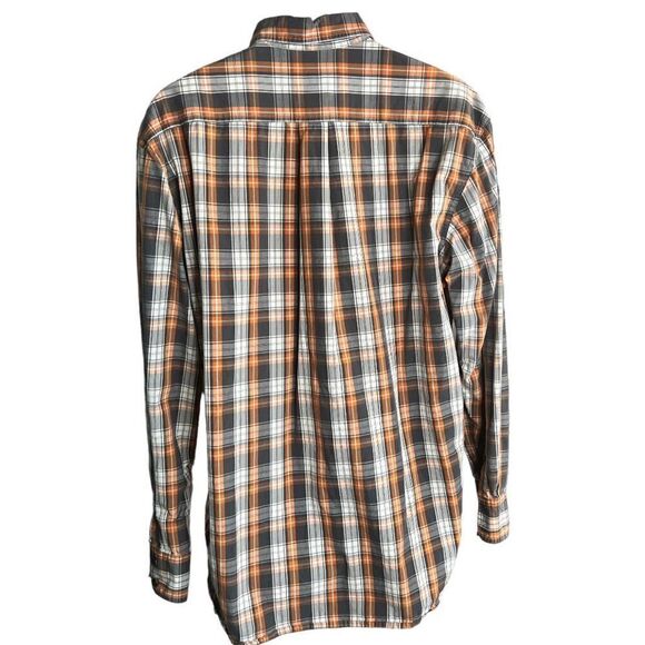 Timberland Shirt Plaid Button Down Men’s Large Brown COTTON Long Sleeve - Picture 2 of 8